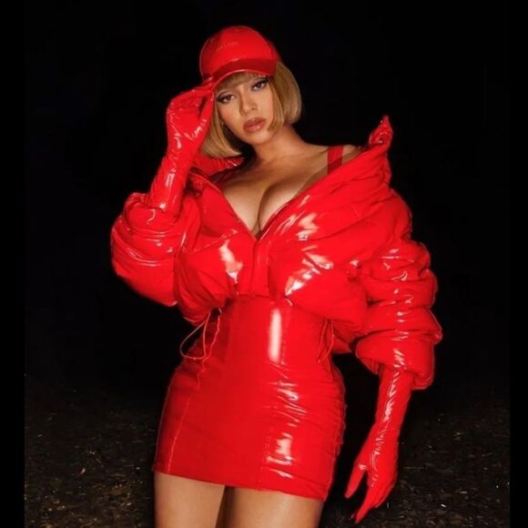 IVY PARK Dresses & Skirts - Ivy Park, Ivy Heart Red Latex Dress, Size XS